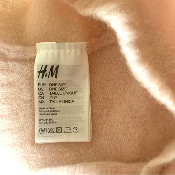H&M Cozy beanie / winter knit hat Pale blush pink Soft & warm wool blend - Picture 3 of 4